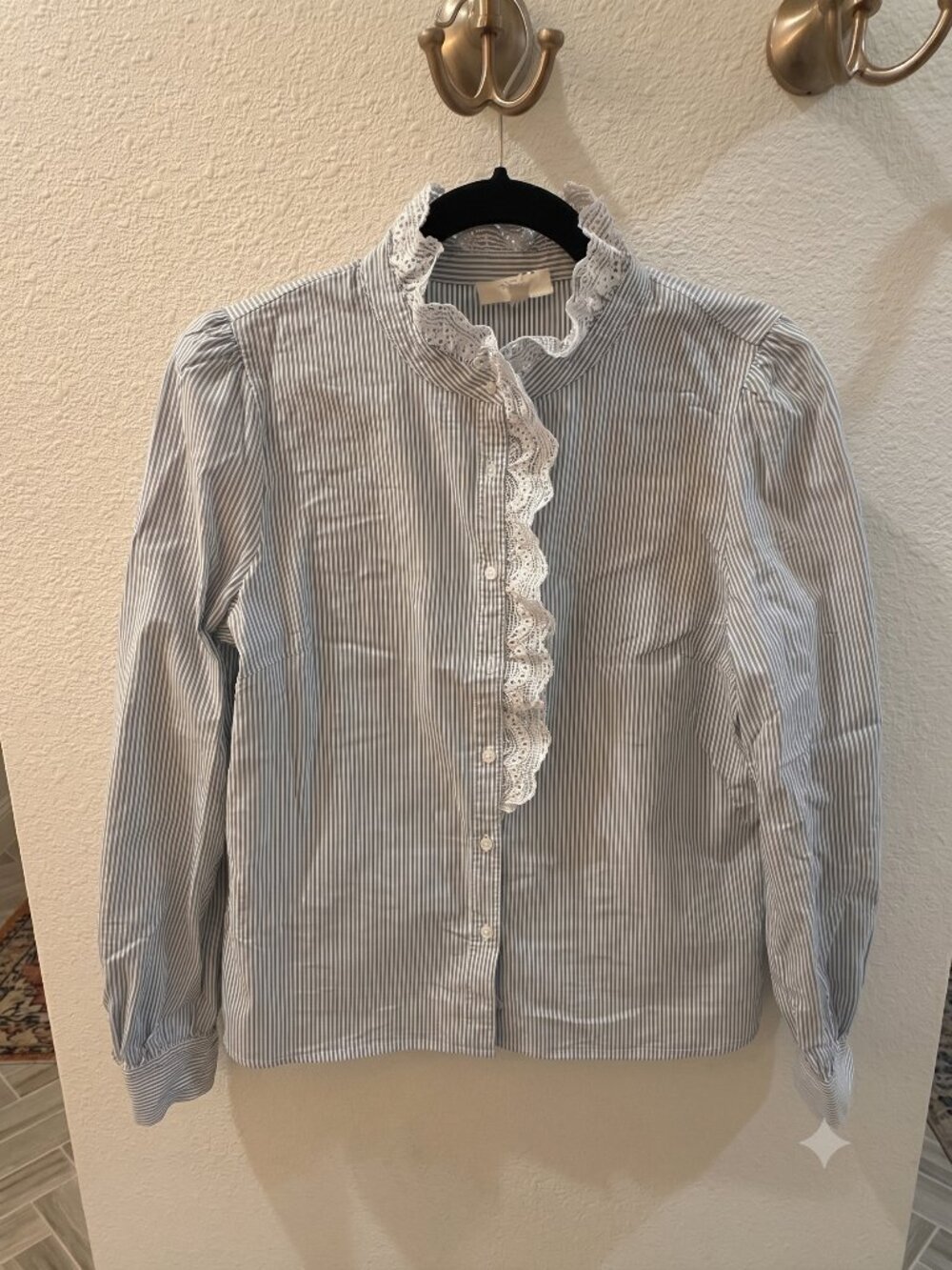 Sézane Capucine Striped Blouse with Ruffle Collar – EU 38 / US 6 - Picture 2 of 5